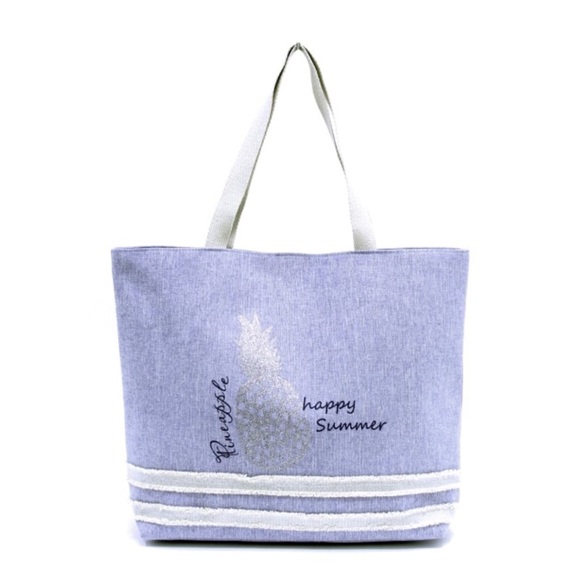Glitter Pineapple Printed Tote - Picture 1 of 2